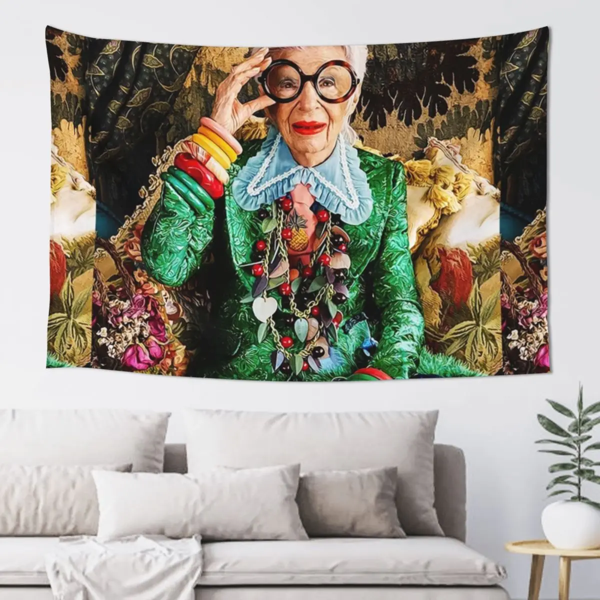 

Iris Apfel Tapestry Room Decor Cute Decorative Wall Mural Wall Hanging Funny Tapestry