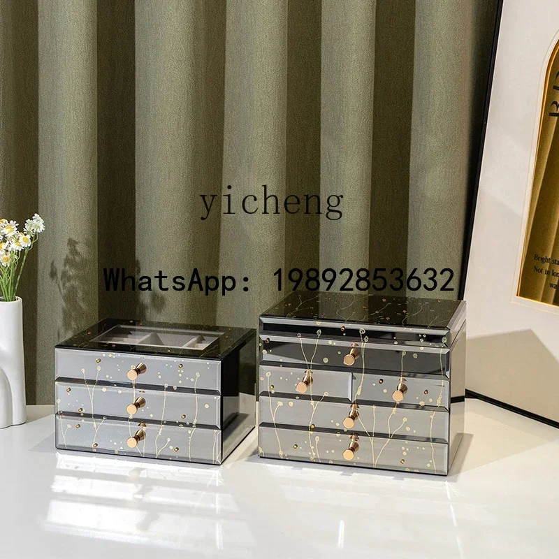 Multi-layer Visual Jewelry Box Household Light Luxury Earrings Earrings Ring Necklace Storage Box