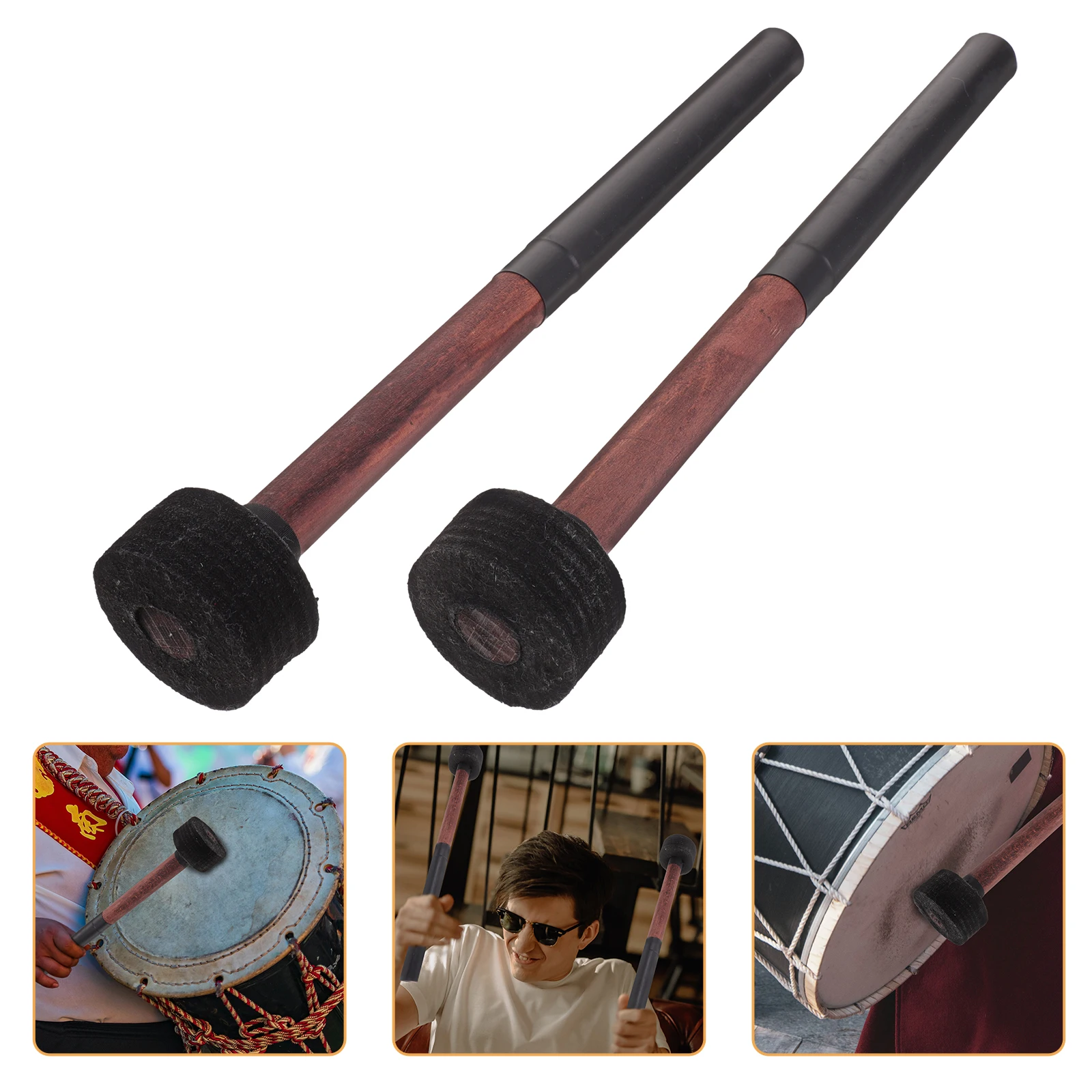 

NonSlip Drumsticks Bass Drum Mallet Wood H Grip Percussion Instrument Part Student Practice Tool Replacement