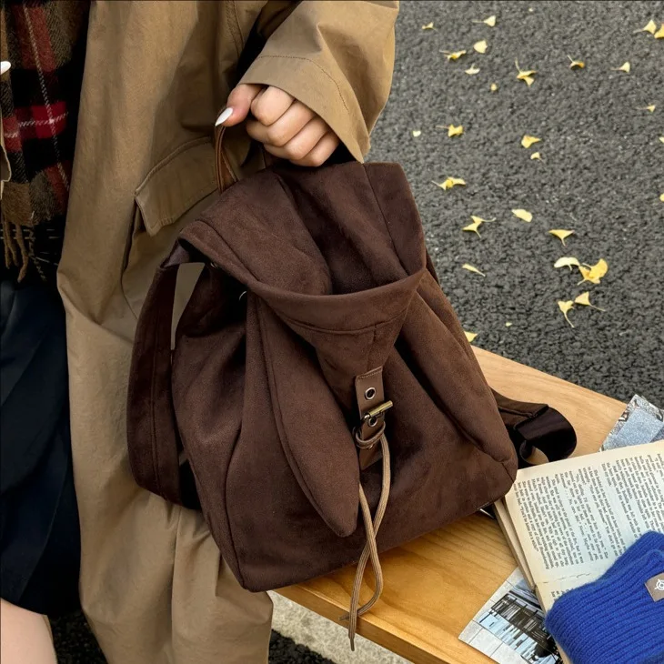 

Матовый повседневный рюкзак для мальчиков в ретро-стиле, зимний плюшевый рюкзак, милые школьные рюкзаки, дизайнерские сумки, дорожный рюкзак, mochilas, 백팩