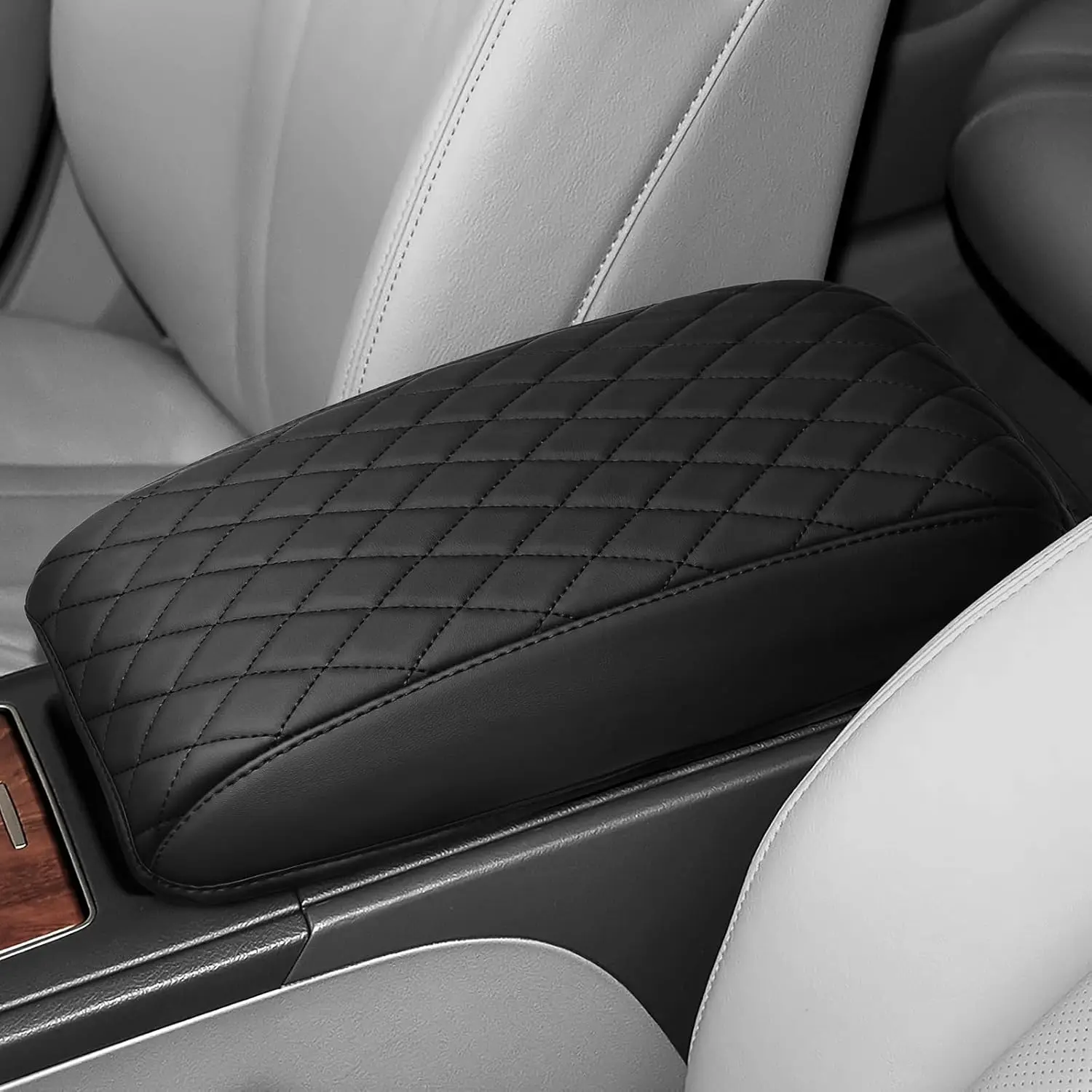 Center Console Armrest Cover Compatible For Toyota 2007-2011 Camry Accessories Leather Material Center Console Liner Protection