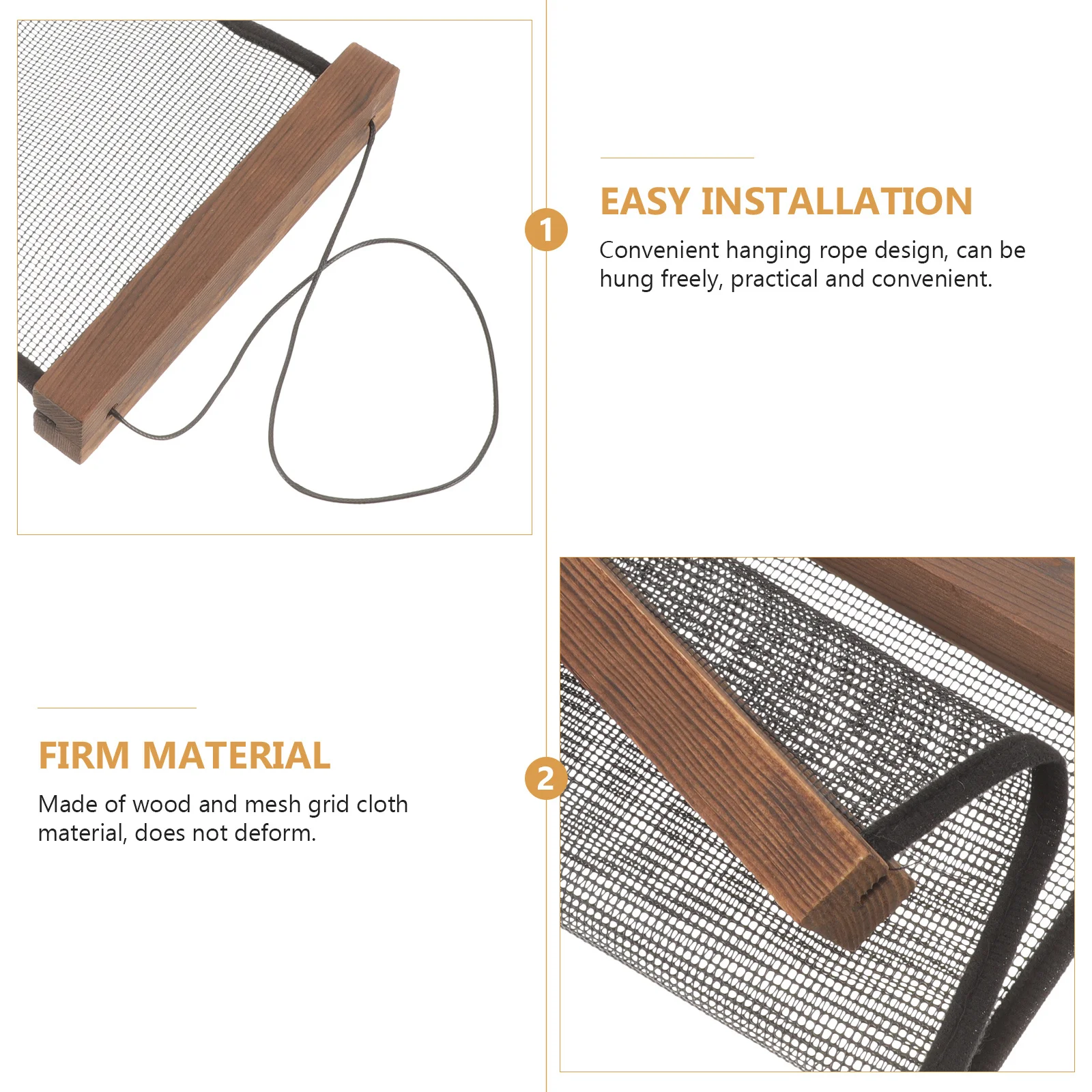 

Wood Mesh Wall Earring Organizer Large Capacity Hanging Jewelry Storage Display Rack for Earrings Brooch Pins Badges