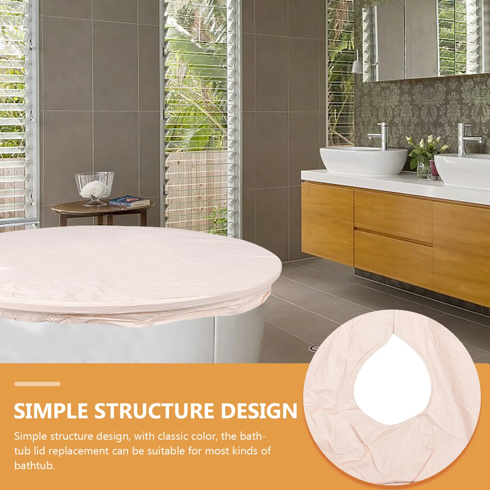 

Folding Bathtub Lid Insulated Pvc Cover For Portable Soaking Tub Spa Bathing Thermal Protection Foldable Plastic Accessory