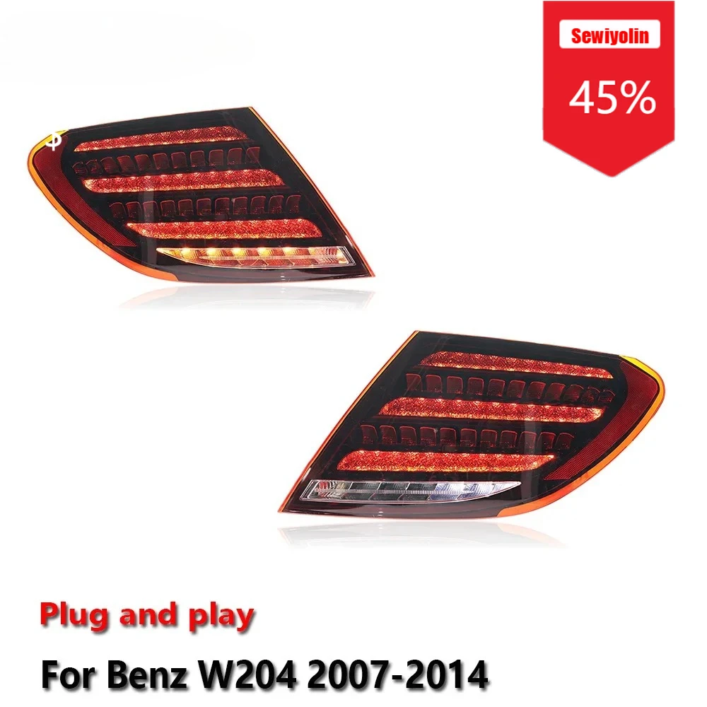 

Sewiyolin автомобильные светодиодные задние фонари в сборе для Benz W204 2007-2014 авто противотуманные DRL тормозные указатели поворота Plug and Play