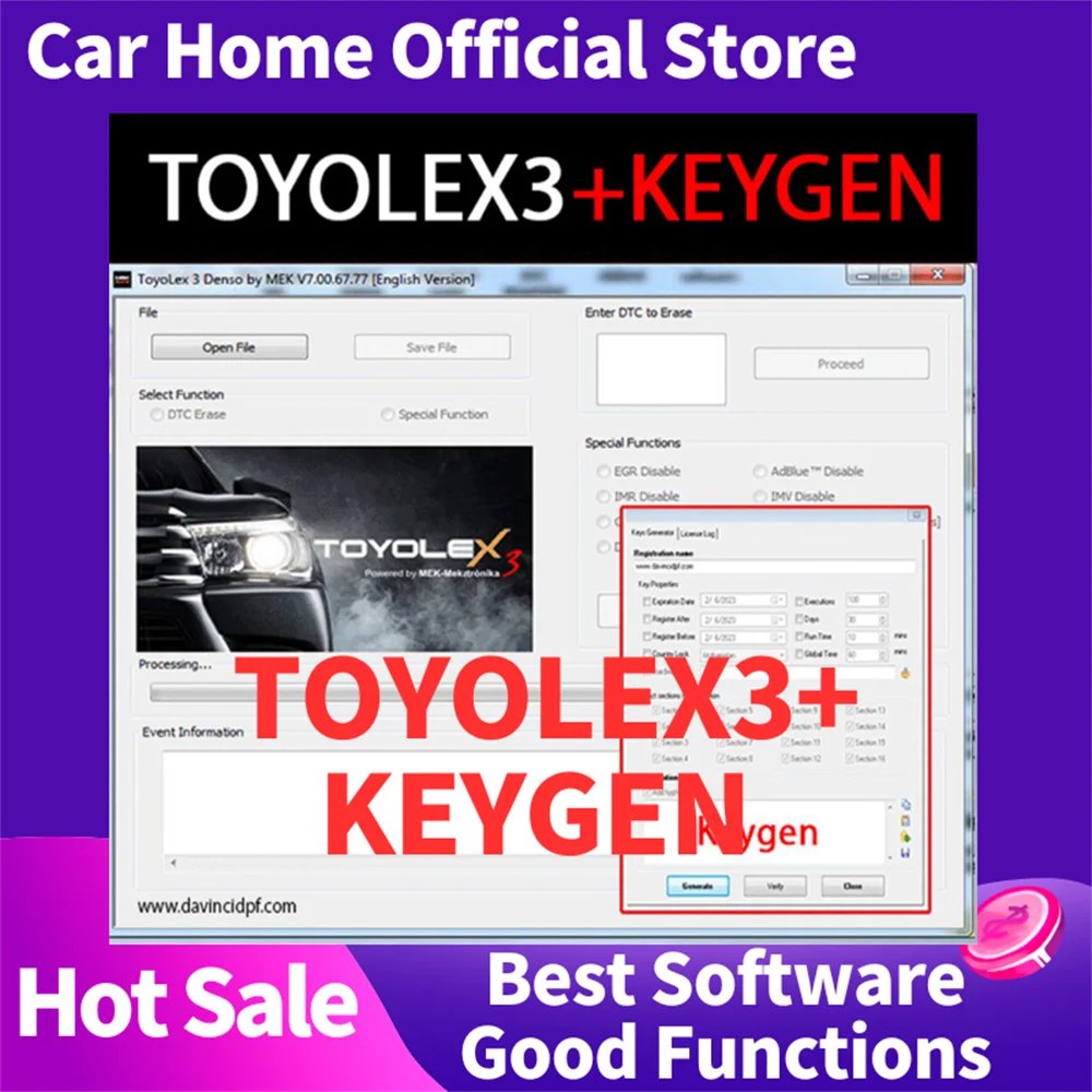 TOYOLEX3+KEYGEN Software For All Denso Generations Of To-yo-ta And Le-xus Car Repair Tools Unlimited User