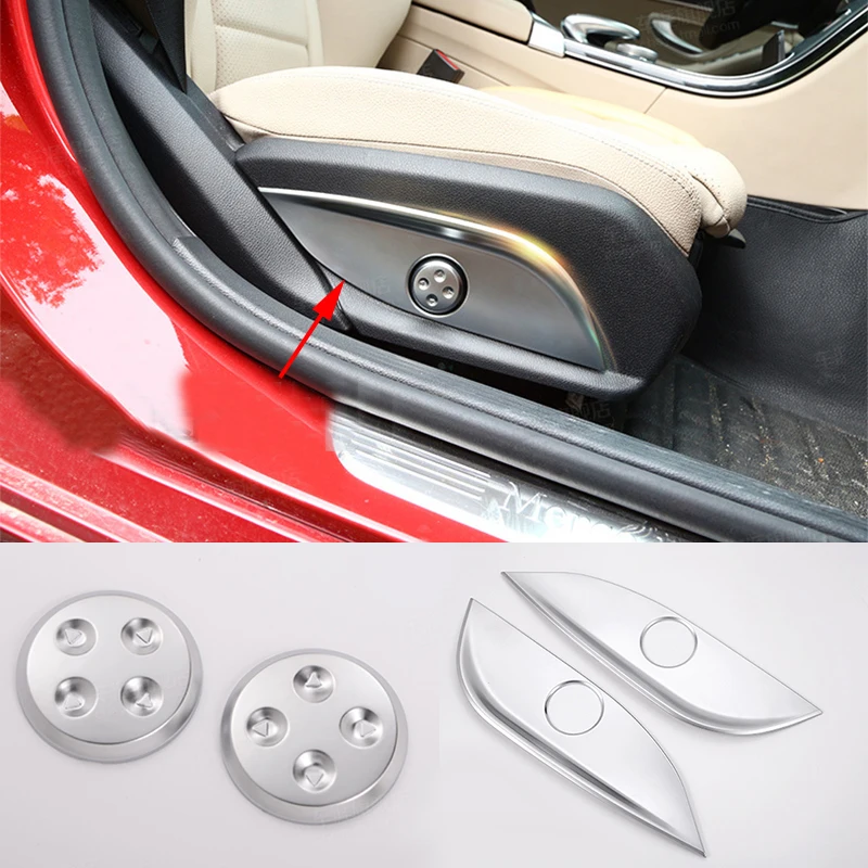 For Mercedes-Benz C E GLC Class W205 W213 X253 Chrome Seat Button Switch Adjust Decorate  Frame Trim Car Interior Accessories