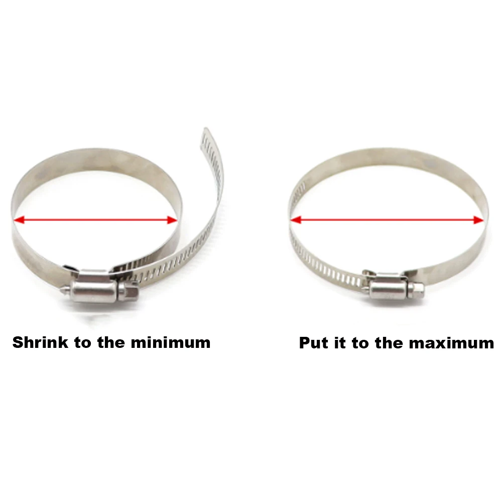 1Pcs 304 Stainless Steel All Steel One Screw Hose Clamp Full and Semi Perforated Adjustable Worm Drive Pipe Clips