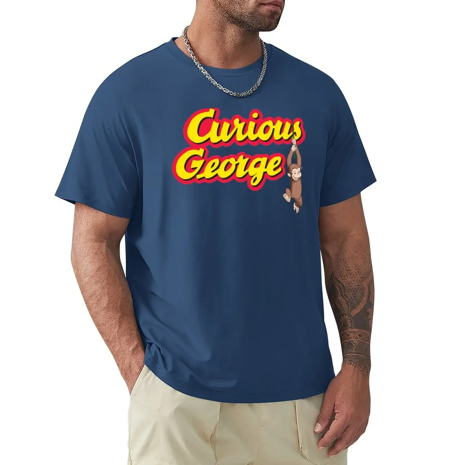 

CURIOUS GEORGE HANGING AROUND T-Shirt quick drying animal prinfor boys mens graphic t-shirts