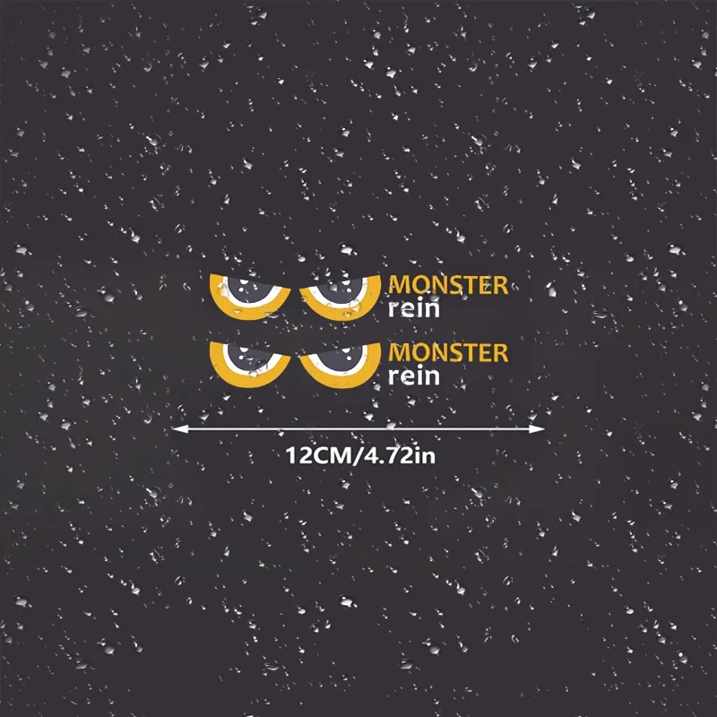 1Set Monster Eye Matte Vinyl Decal Sticker, Self‑Adhesive for Car Windshield Wiper Body Anti‑Scratch Smooth Surfaces