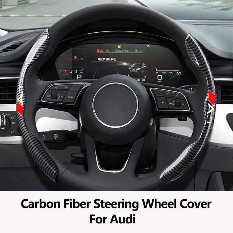 

Car Steering Wheel Cover Carbon Black Fiber For A3 A4 A5 A6 A7 A8 Q3 Q5 Q7 Q8 S3 S5 Car Steering Wheel Cover Accessories
