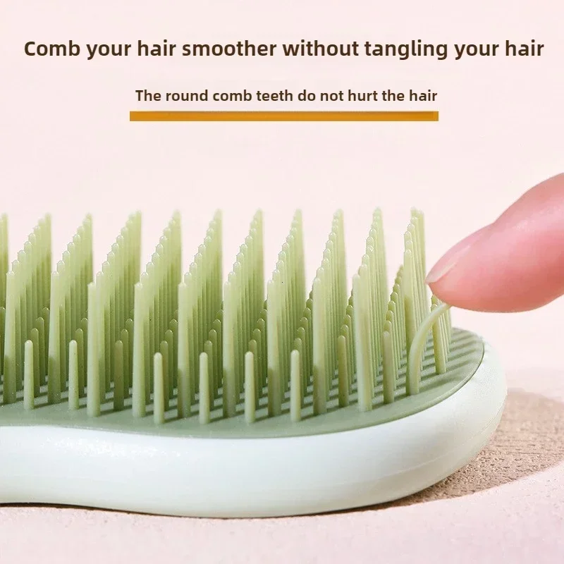 مشط شعر مستقيم منفوش من أوراق الموز للشعر الطويل للتدليك المنزلي للنساء وسادة هوائية خاصة مشط عملي جديد
