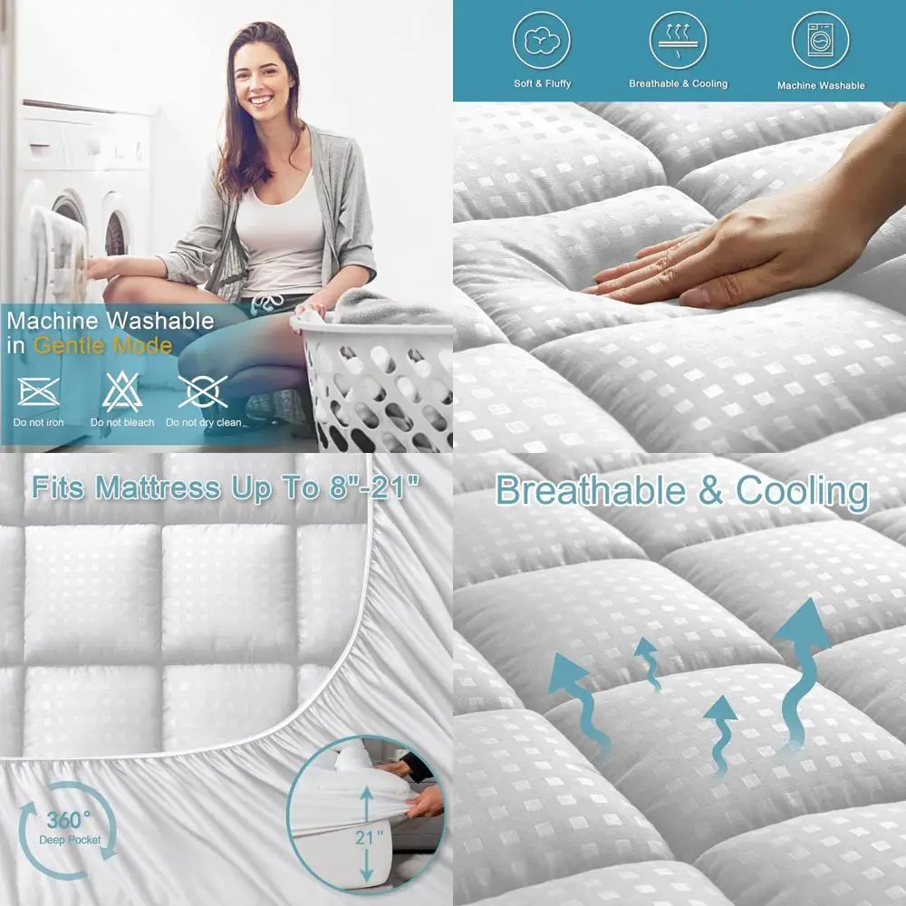 

Охлаждающий наматрасник с дышащим стеганым чехлом и глубиной 8-21 дюймов