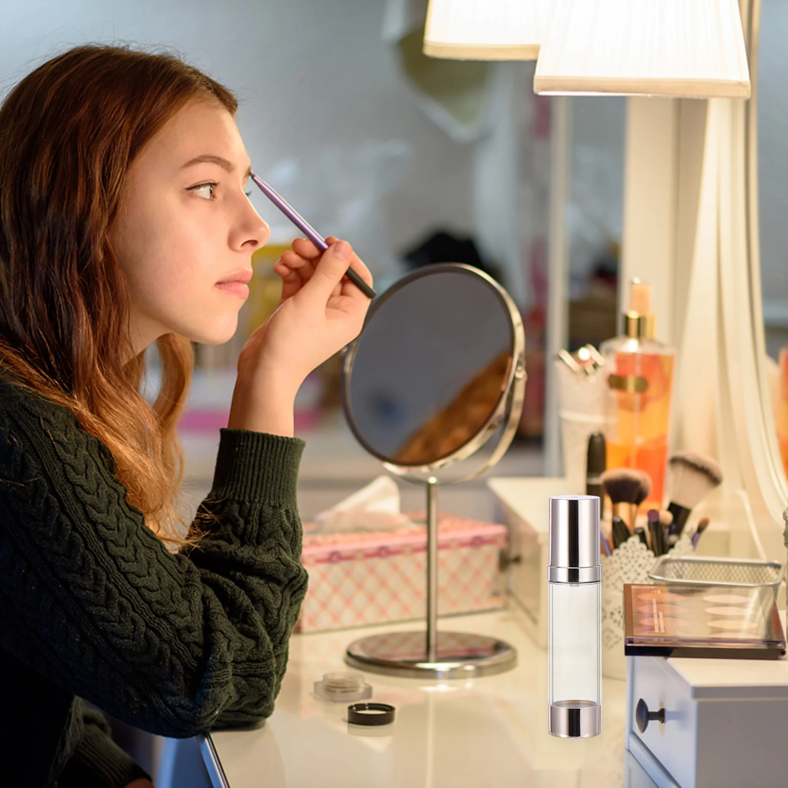 6 قطع من زجاجات المضخة الخالية من الهواء الفارغة القابلة لإعادة الملء، موزع لوشن للسفر، تخزين محمول مانع للتسرب #2