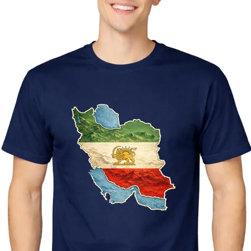 Camiseta con Mapa de Irán, Diseño Gráfico de Herencia Persa, Mar Caspón y Golfo Pérsico, Camiseta Estampada con Cultura Iraní para Hombre y Mujer
