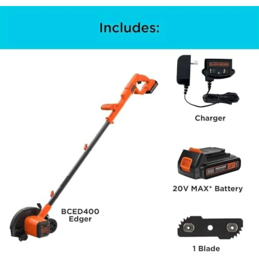 Kit de cortacésped inalámbrico de 20 V MAX, cargador de batería de 1,5 Ah incluido BCED400C1