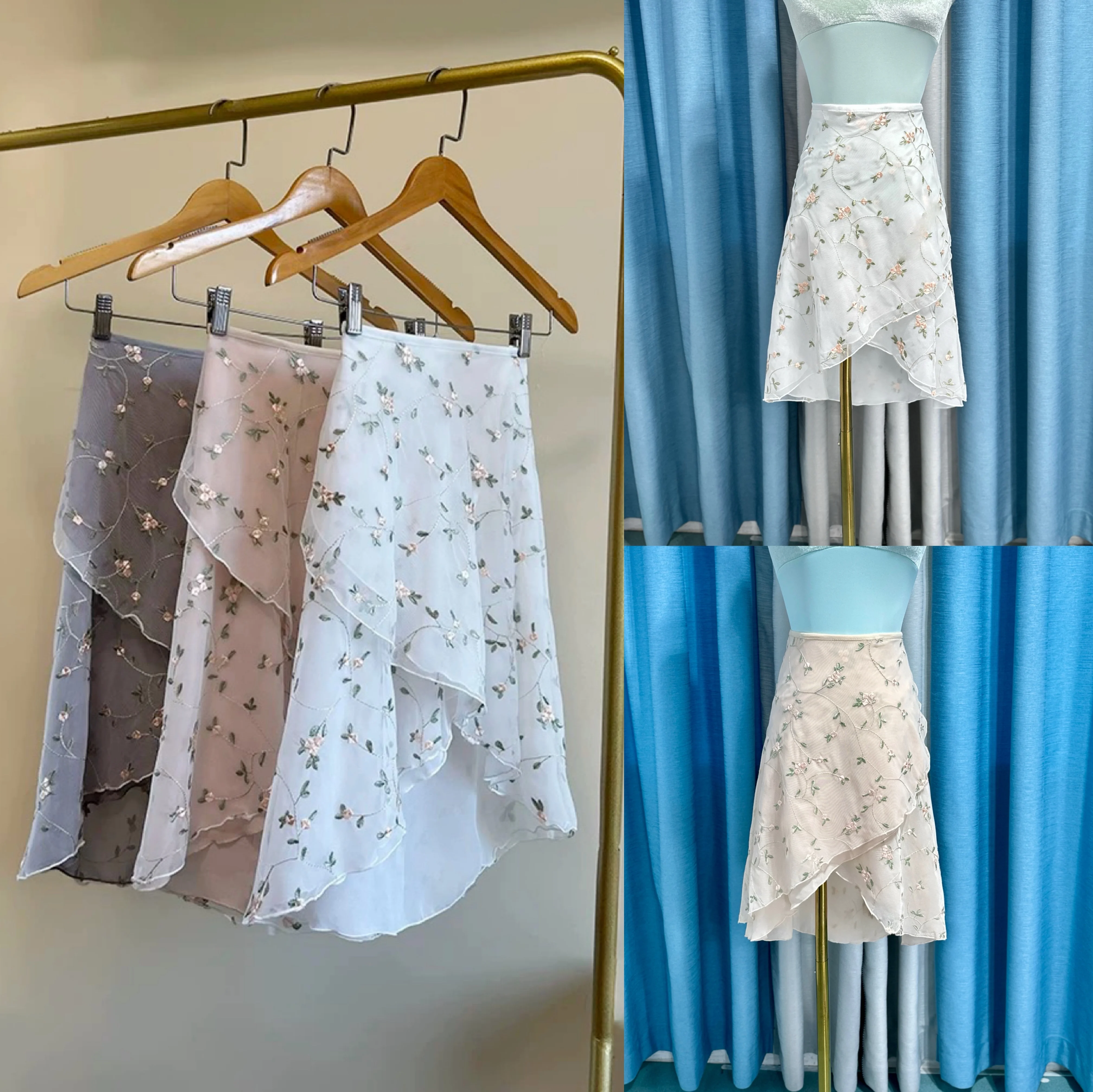 

Ballet Dance Skirt Women High Quality Embroidery Dancing Apron Girls Leotard Dress Elegant Ballet Exercise Dance Skirt