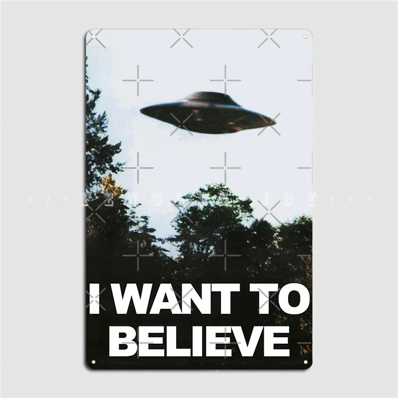 The X Files I Want To Believe Metal Sign Wall Mural Living Room Decoration Wall Decor Tin Sign Poster