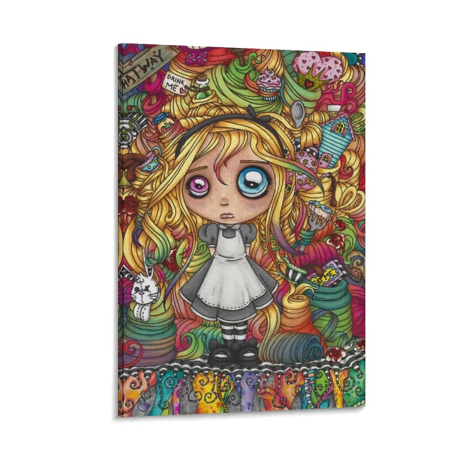 

Wonderland Hair Don't Care Canvas Painting photos for living room room decorations for girls
