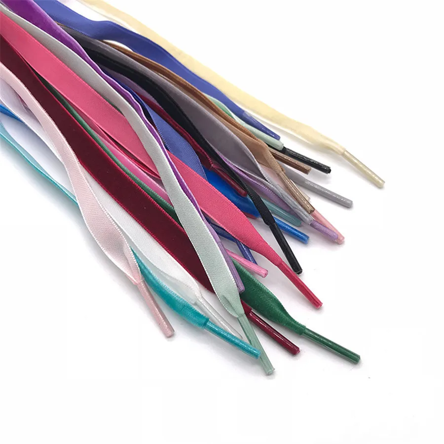 1 Pair Single-side Velvet Surface Shoelaces Width 1cm Length 80/100/120/160CM Red Black Sports Casual Shoes Laces