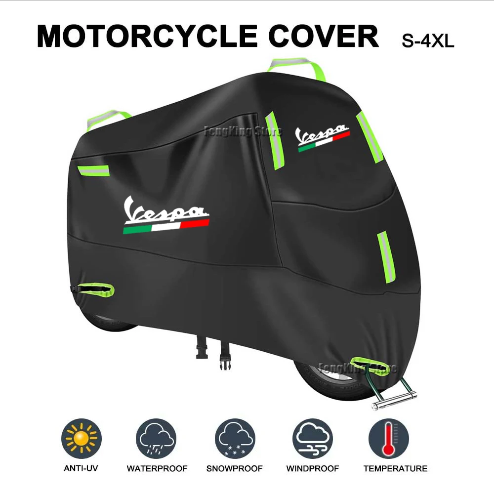 Motorcycle Cover Waterproof Outdoor Scooter UV Protector Rain Cover For Vespa GTS300 LX125 LX150 IE Sprint Primavera 300 LX LXV