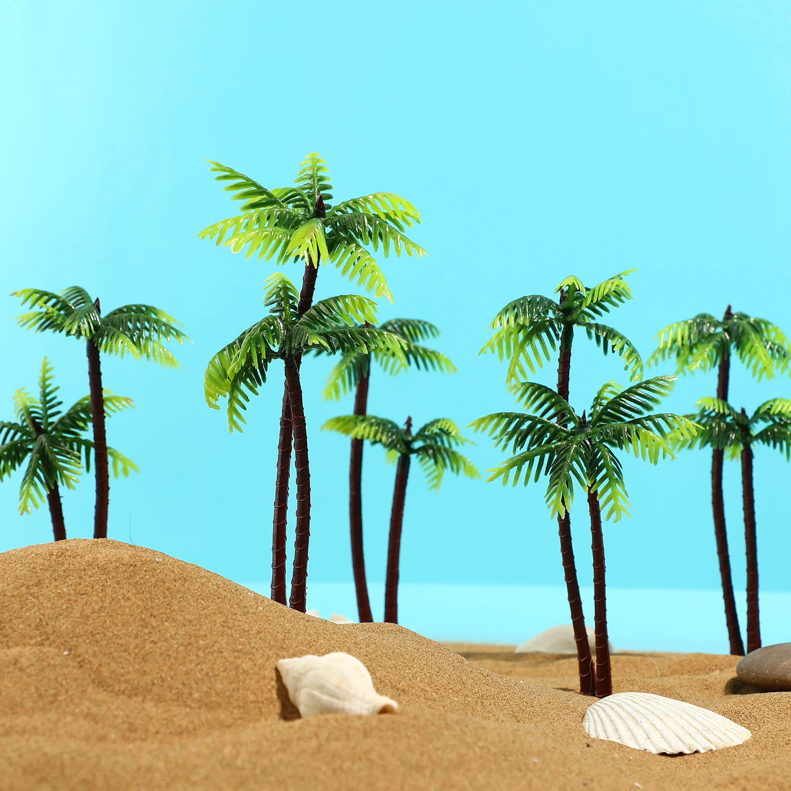 5 pezzi realistici decorazioni per albero di cocco piante di palma in plastica realistiche acquario decorazioni per acquari micro accessori paesaggistici