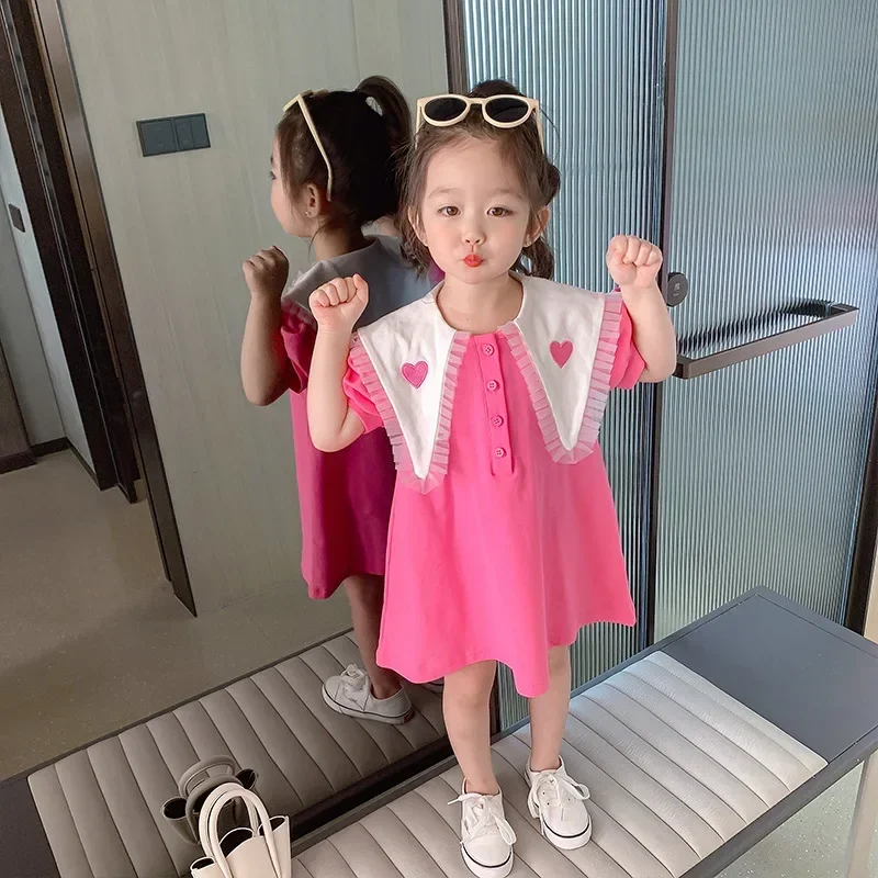 Vestido de princesa de estilo coreano para niña, vestido de verano para niña pequeña