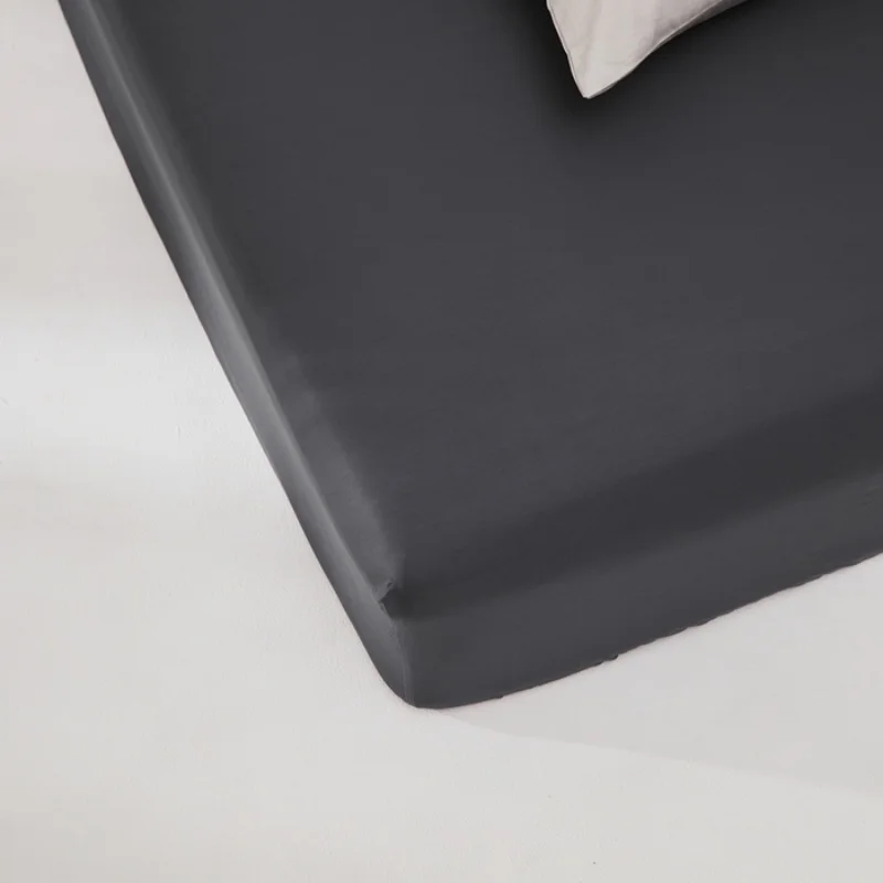 1pc Deep Pocket Fitted Sheet Silky Smooth Cooling Mattress Cover 100% Lyocell Black Grey Bed Sheets US King Bedspread 193*203cm