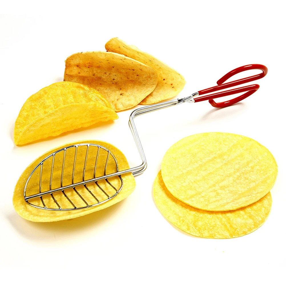 

Pancakes Pizza Clip Kitchen Tongs Stainless Steel Tacos Clips Household Red Food