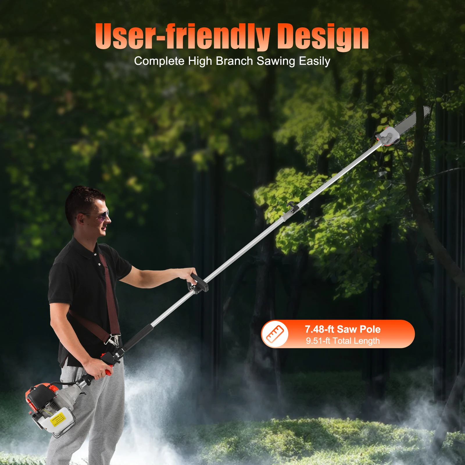 منشار كهربائي لاسلكي للزراعة والحديقة منشار التقليم الكهربائي المحمول مع مقبض غير قابل للانزلاق