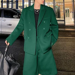 INCERUN 2024 Korean Style Fashion Men Sets Solid Long Sleeved Suit Coats Shorts Handsome Male Streetwear Hot Sale Two-piece Sets