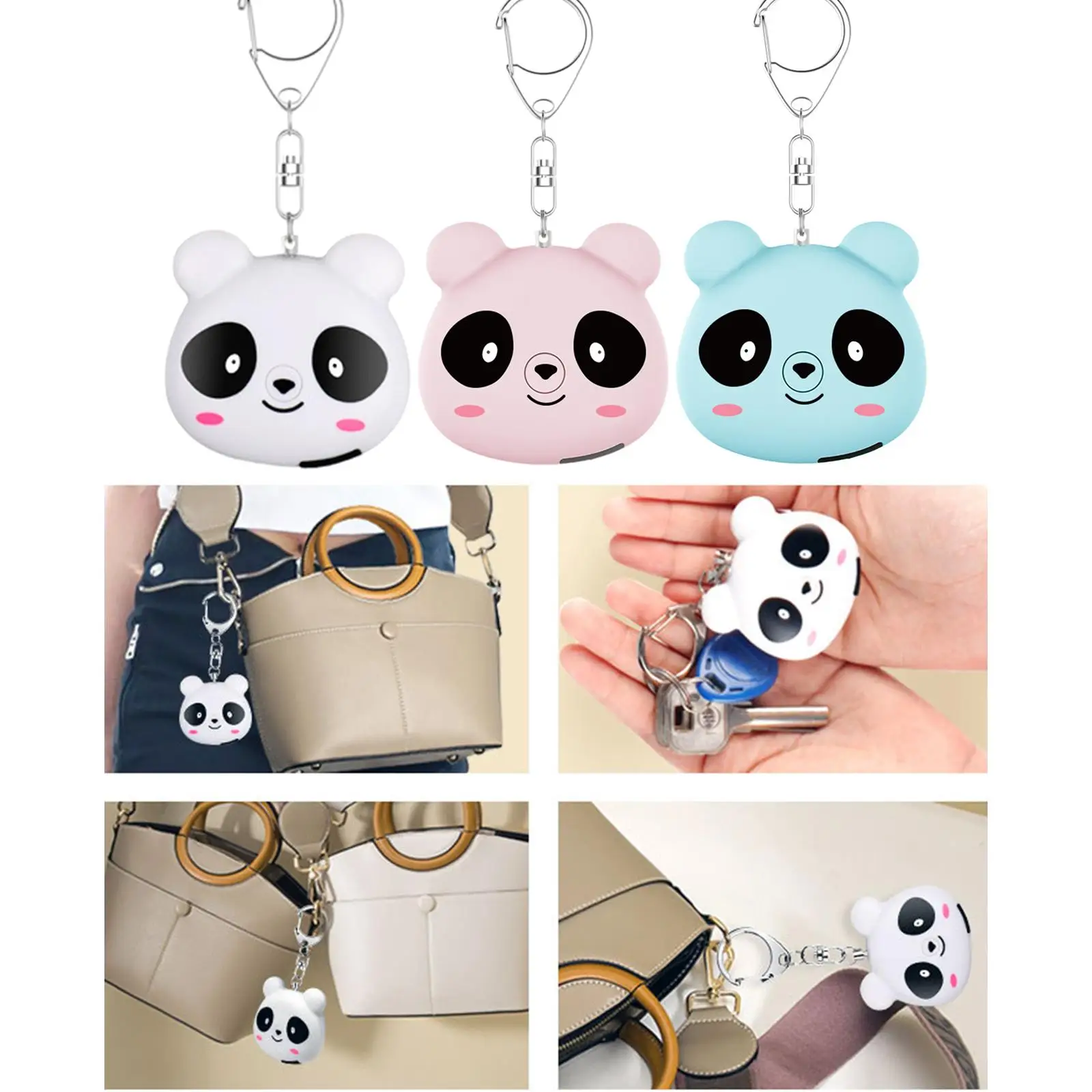 Panda Emergency , 130dB , Loud Sound Personal Alarm for Girls Elderly Rechargeable Low Power Consumption