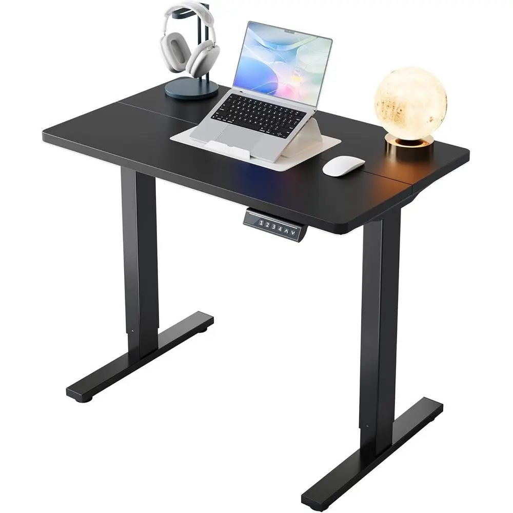 Adjustable Height 32 Electric Standing Desk with 4 Memory Settings for Home Office & Computer Workstation in Black