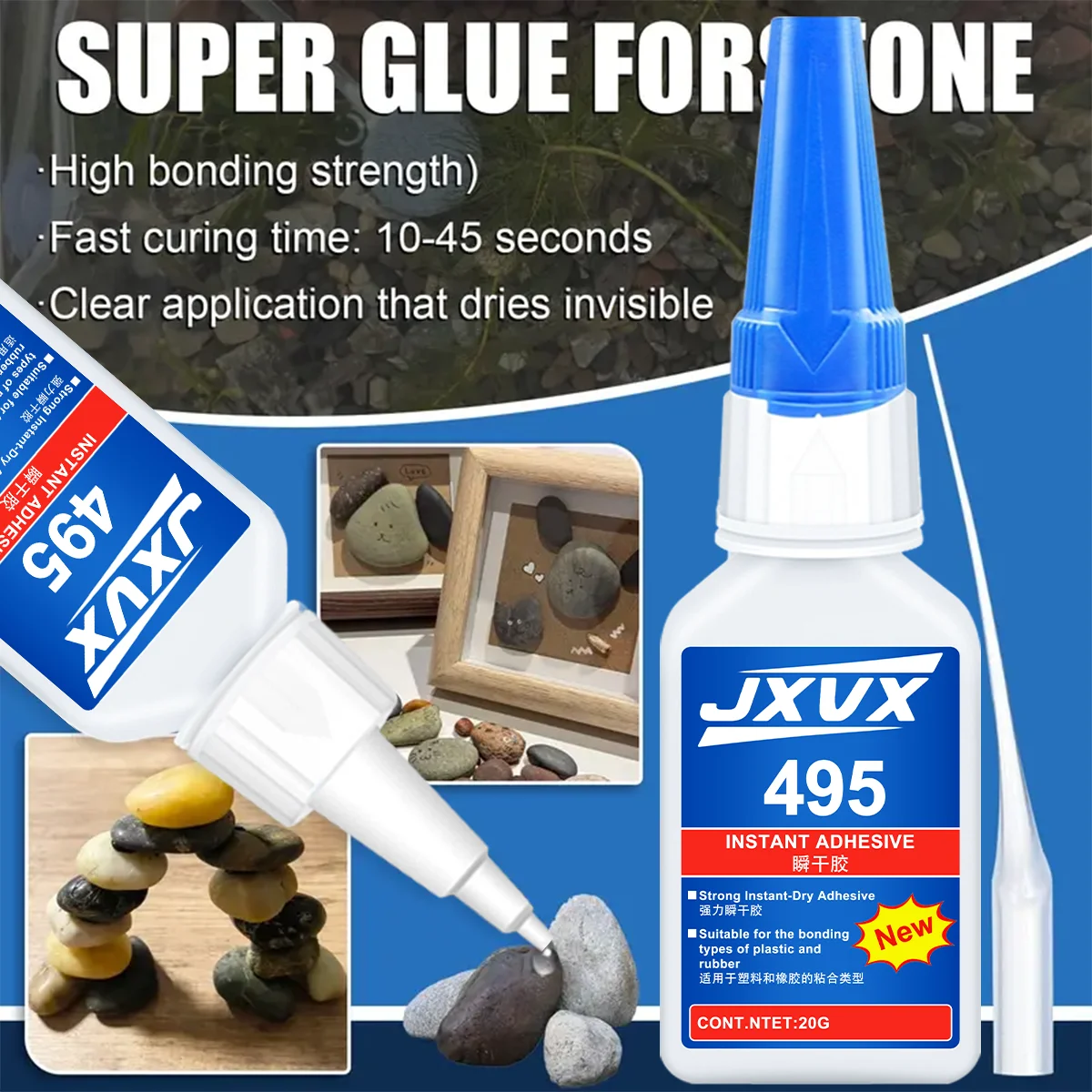 Aquarium Plant Glue - Aquariumkleber, transparenter Superkleber für Wasserpflanzen, Moos,