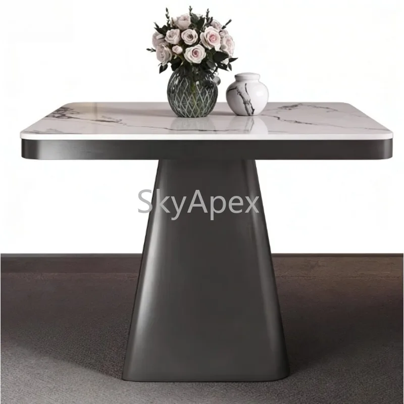 

Прикроватный столик из каменной плиты в стиле лайт-люкс, современный, простой, высококачественный, для спальни, дивана, балкона, виллы, отеля, квадратный, для чая