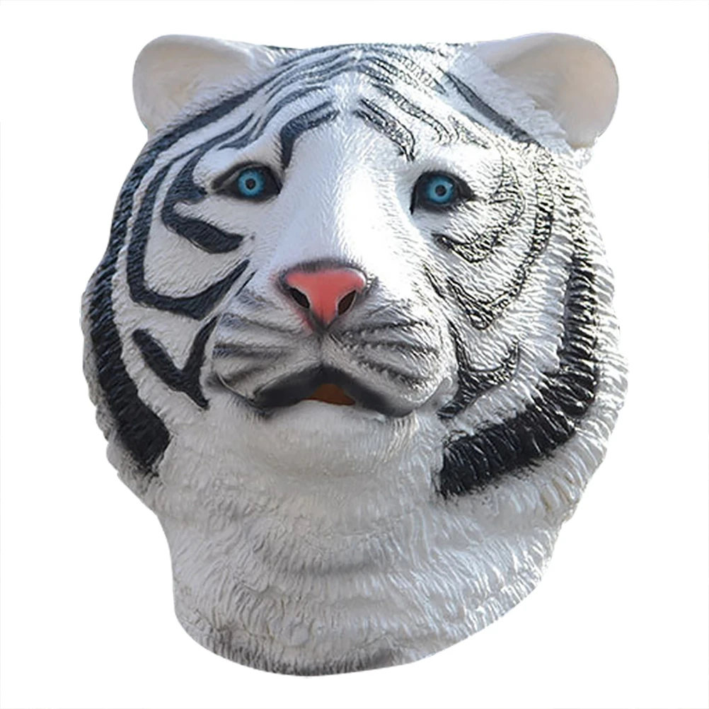 1 pieza de tocado de tigre creativo, disfraz de maquillaje para mascarada, diseño 3D vívido de Halloween, cubierta facial de Animal espeluznante, máscara de vestir