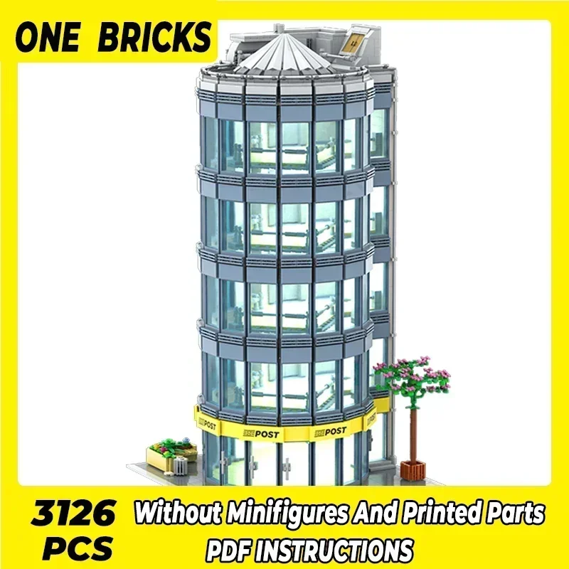 Klocki konstrukcyjne Moc Widok ulicy Model Strefa centralnego miasta Wieżowiec Technologia Modułowe klocki Prezenty Zabawki dla dzieci Montaż DIY