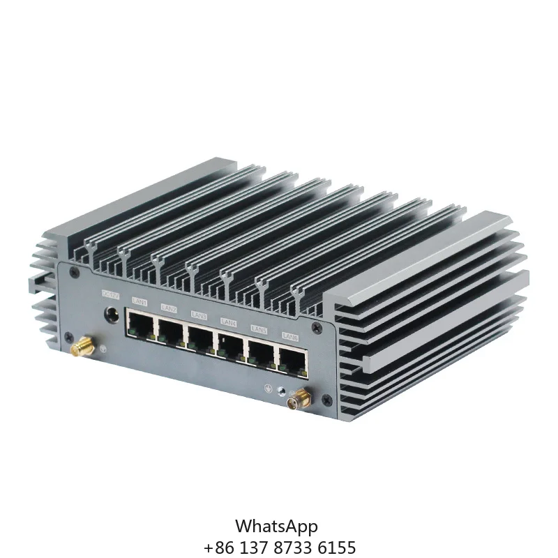 6 LAN Router Pfsense Firewall Mini PC Intel 12th N100 N150 N305 1*DDR5 Barebone Industrial Fanless Mini PC For Network Security
