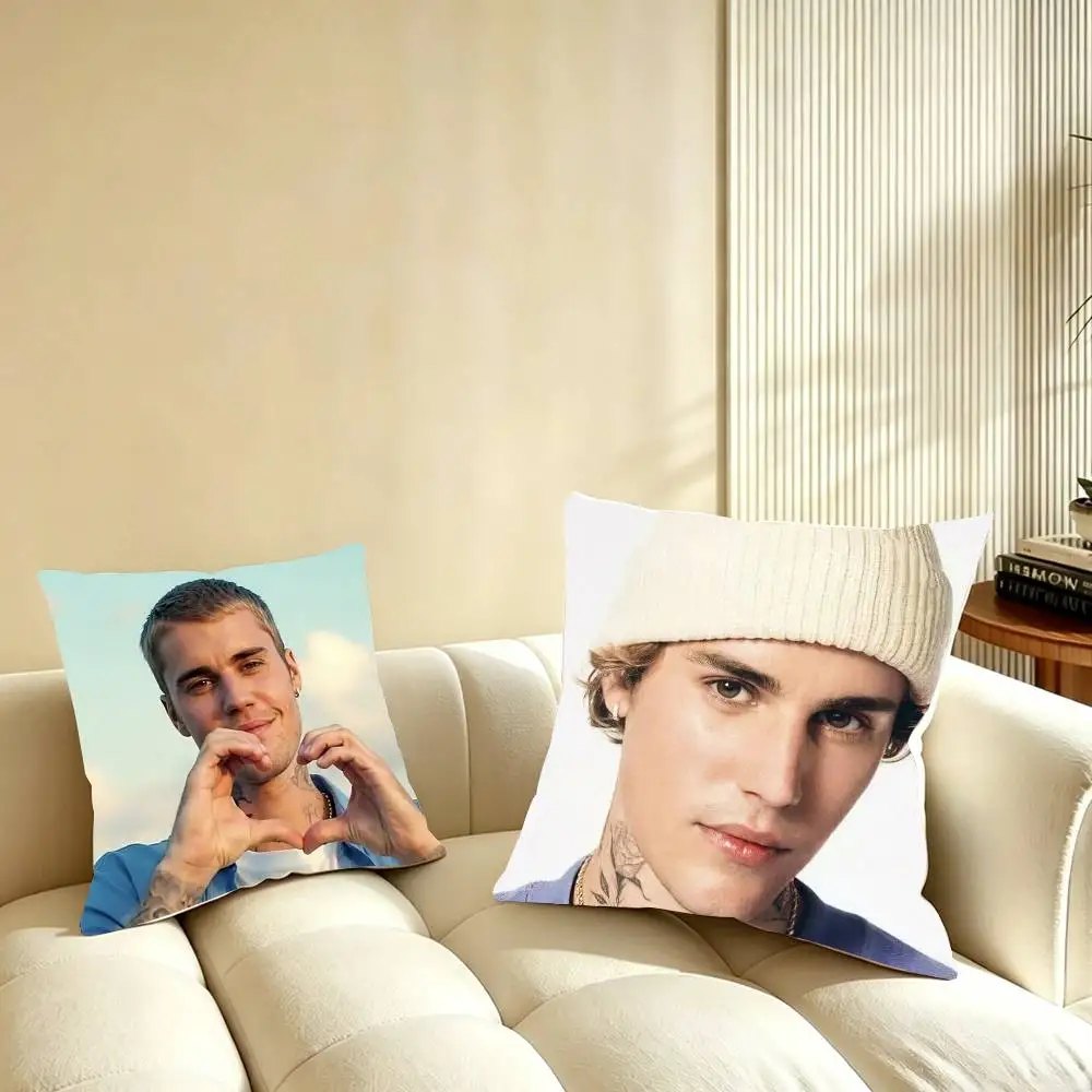 

Justin B-Bieber Pillow Case for Sofa Living Room Home office Decor Protective Cover