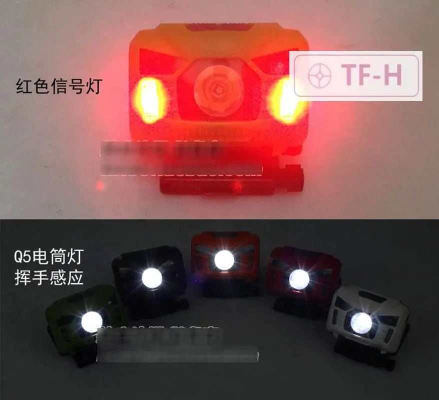 Wave Hand Sensing Switch Headlamp USB Charging Waterproof Signal Light Universal Fast Helmet Mount Head Light Tactical