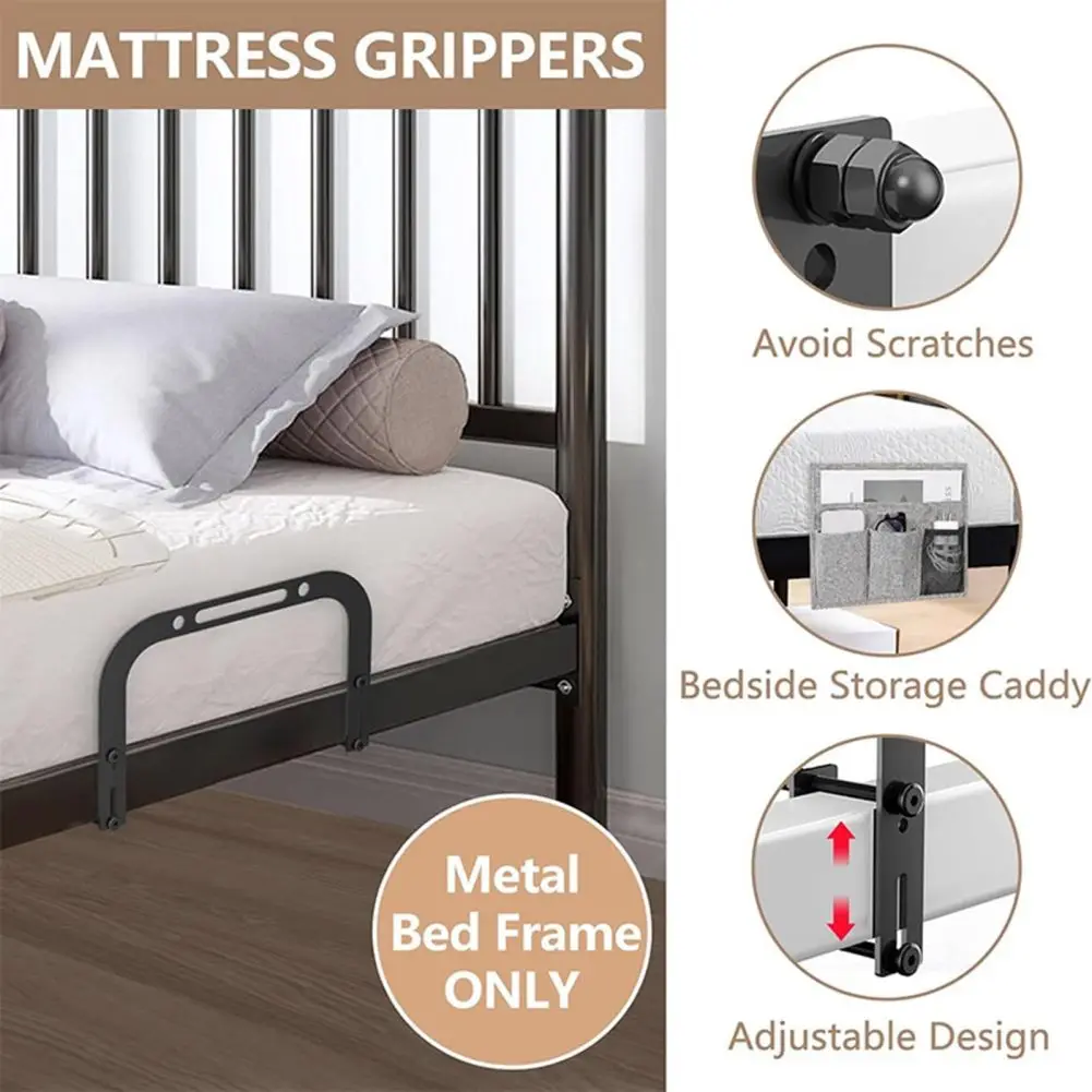 Metal Bed Frame Mattress Slide Stopper Non Slip Mattress Gripper Rust-proof Corrosion Preventive Mattress Brackets Baffle Guard