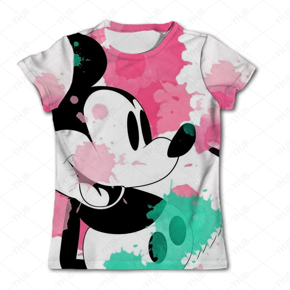 

Women T-Shirts Disney Mickey Minnie Mouse T Shirt Summer Girls Kawaii Female Oversized T-shirts Kids Tops Tees Fashion Camisetas