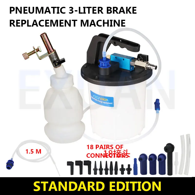 

3L Brake Fluid Replacement Tool Automotive Brake Fluid Refiller Manual Air Exhaust And Oil Extraction Auto Reapir Leak Detector
