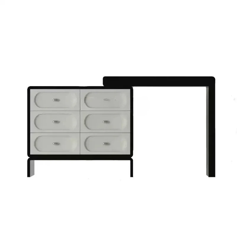 TT53French Cream Wind Six Chest Dresser Integrated Bedroom Light Luxury Premium Black And White Retro Dressing Table