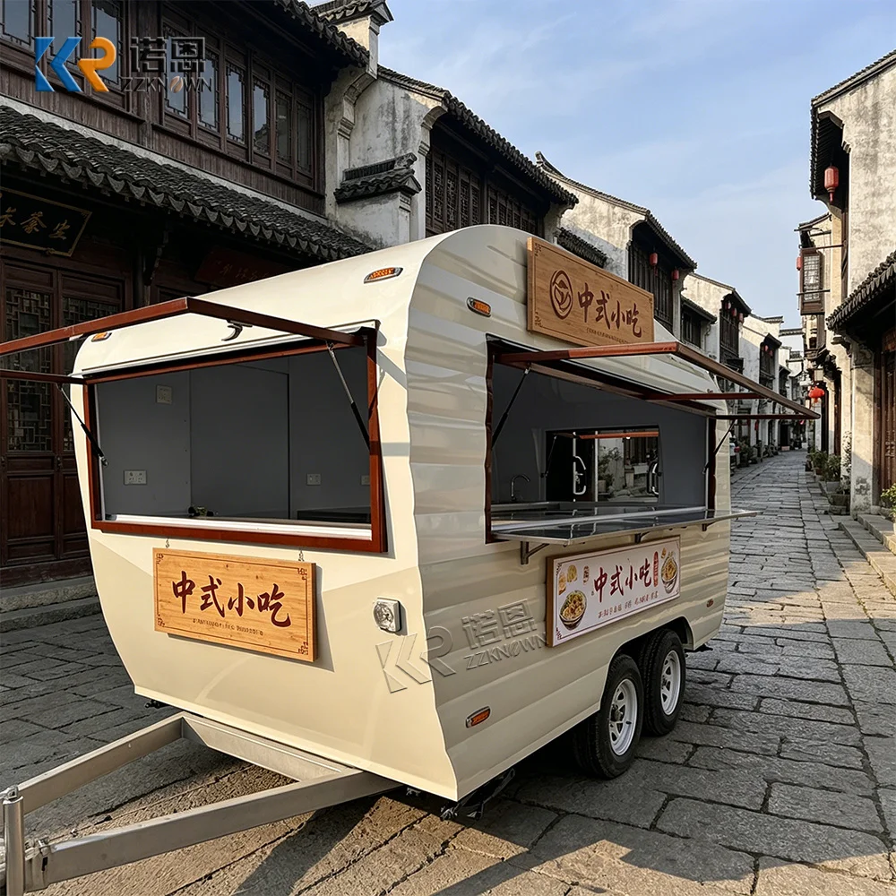 

Modern Fully Equipped Street Ice Cream Cart Outdoor Fast Food Trailer Mobile Hot Dog Truck Concession Food Truck for Sale