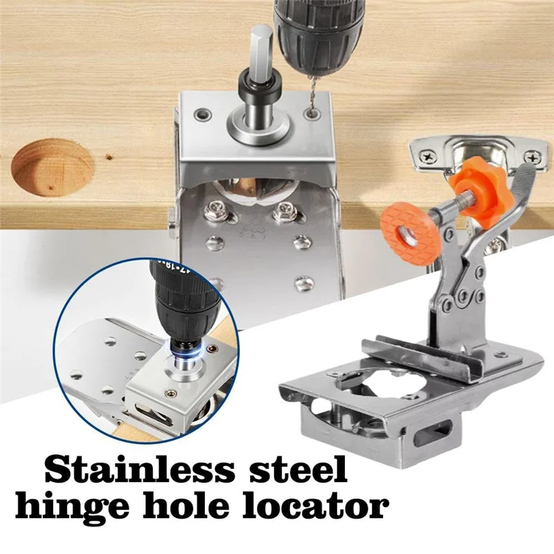 AT51-Adjustable Concealed Hinge Jig Kit, 0-30Mm Door Hinge Installation Tool With Precision Positioning, Stainless Steel
