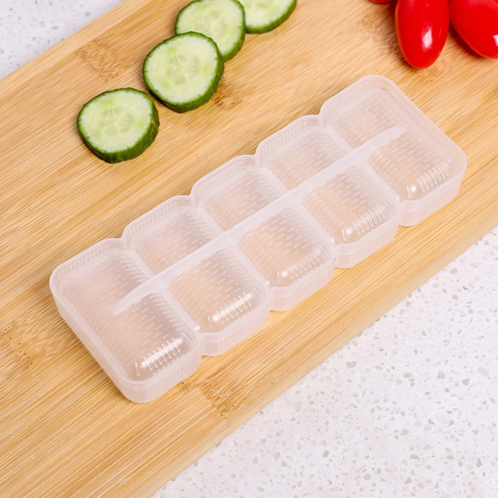 New 5 Grids Rice Ball Mold Non-Stick Transparent Sushi Molds DIY Reusable Sushi Roll Mold Kitchen Tool