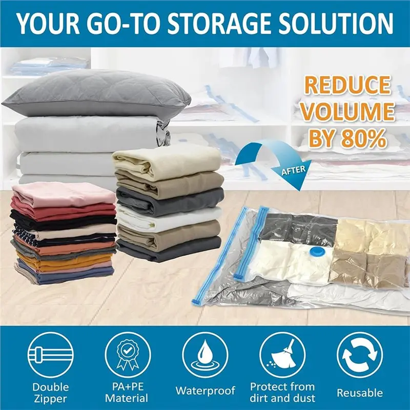 ABAH-Vacuum Storage Bags 20-Pack Space-Saving Compression Bags(4 Jumbo/4 Large/4 Medium/4 Small/4 Roll) With Hand Pump Saver