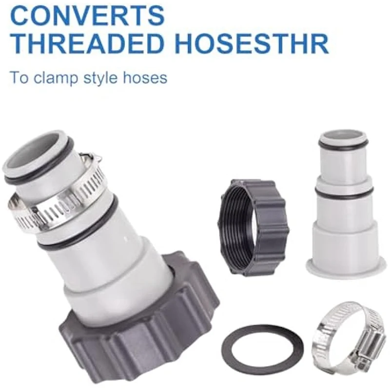 4Pack Pool Hose Adapter,Type A Pool Hose Connector For 1.5/1.25 Inch Vacuum Hose Adapters, Threaded Connection