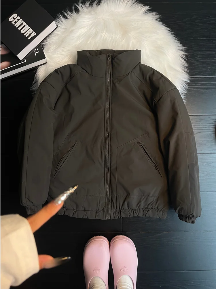 

ey ort Flight Jaet Cotton Men's Winter Bomber Sle Collar Warmth Insulation Cotton Coat Outerwear Casual Loose Fit