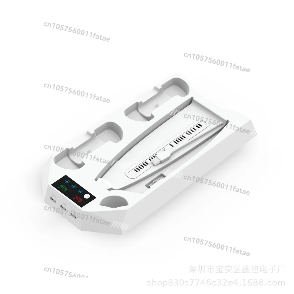 

PS5 Host Cooling Bracket DE/UHD Fan Base, Multi-function Two-in-one Handle Plug-in Charging